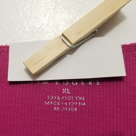 two cotton fuchsia Kim Rogers XL tank tops, with name written on - Picture 4 of 7